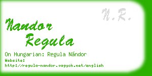nandor regula business card
